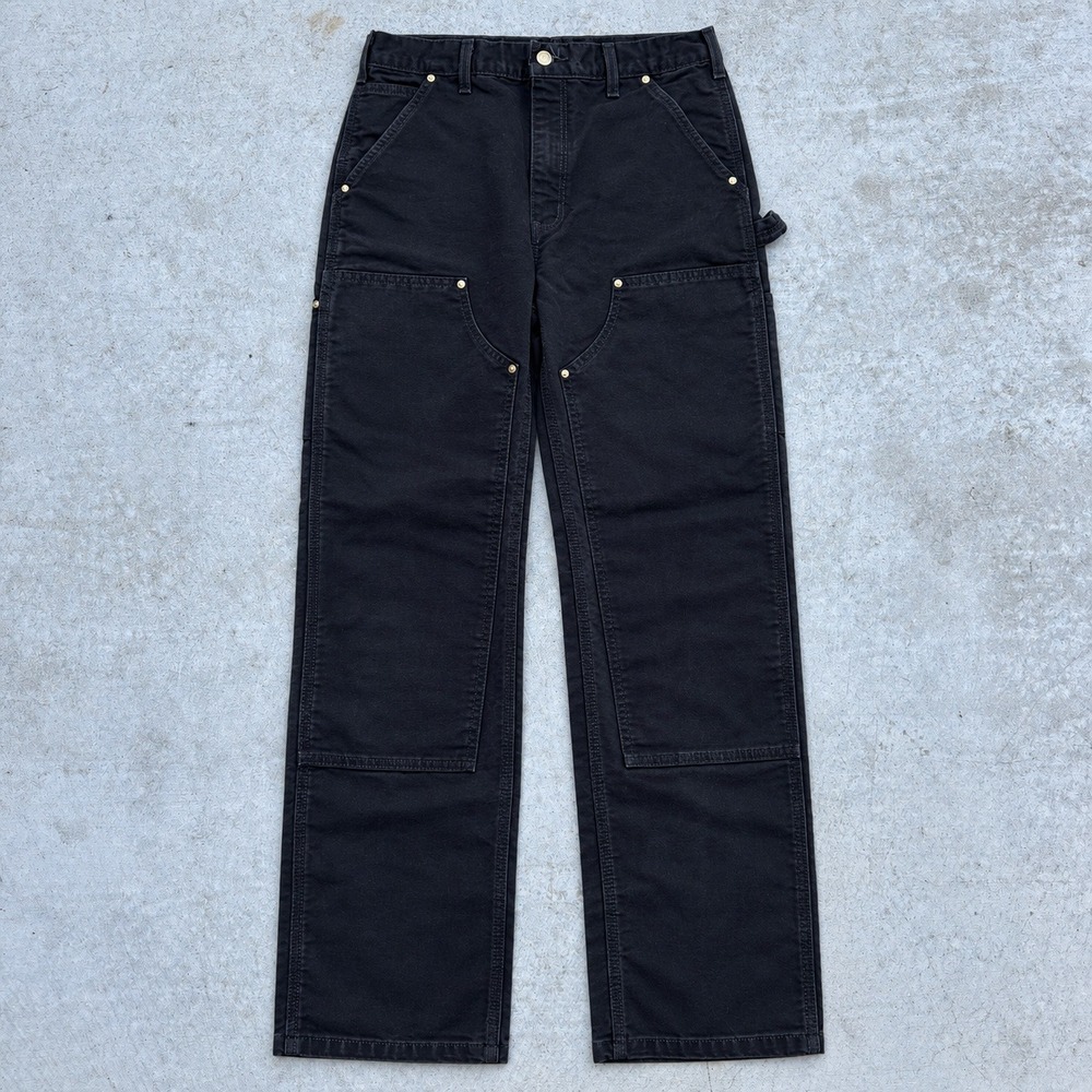 Carhartt Black Double Knee Duck Canvas Logger Carpenter Pants 28x30 B01 BLK